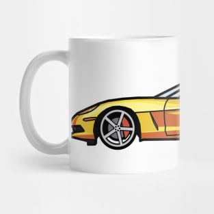 Chevrolet corvette C6 Velocity Yellow Digital painting Mug